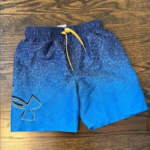 Under Armour Gradient Blue Shorts with Yellow Accents boys 10/12